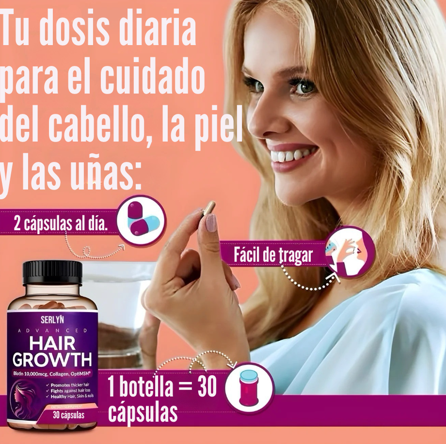 Hair Growth: El Secreto para un Cabello Lujoso, Fuerte y con Brillo