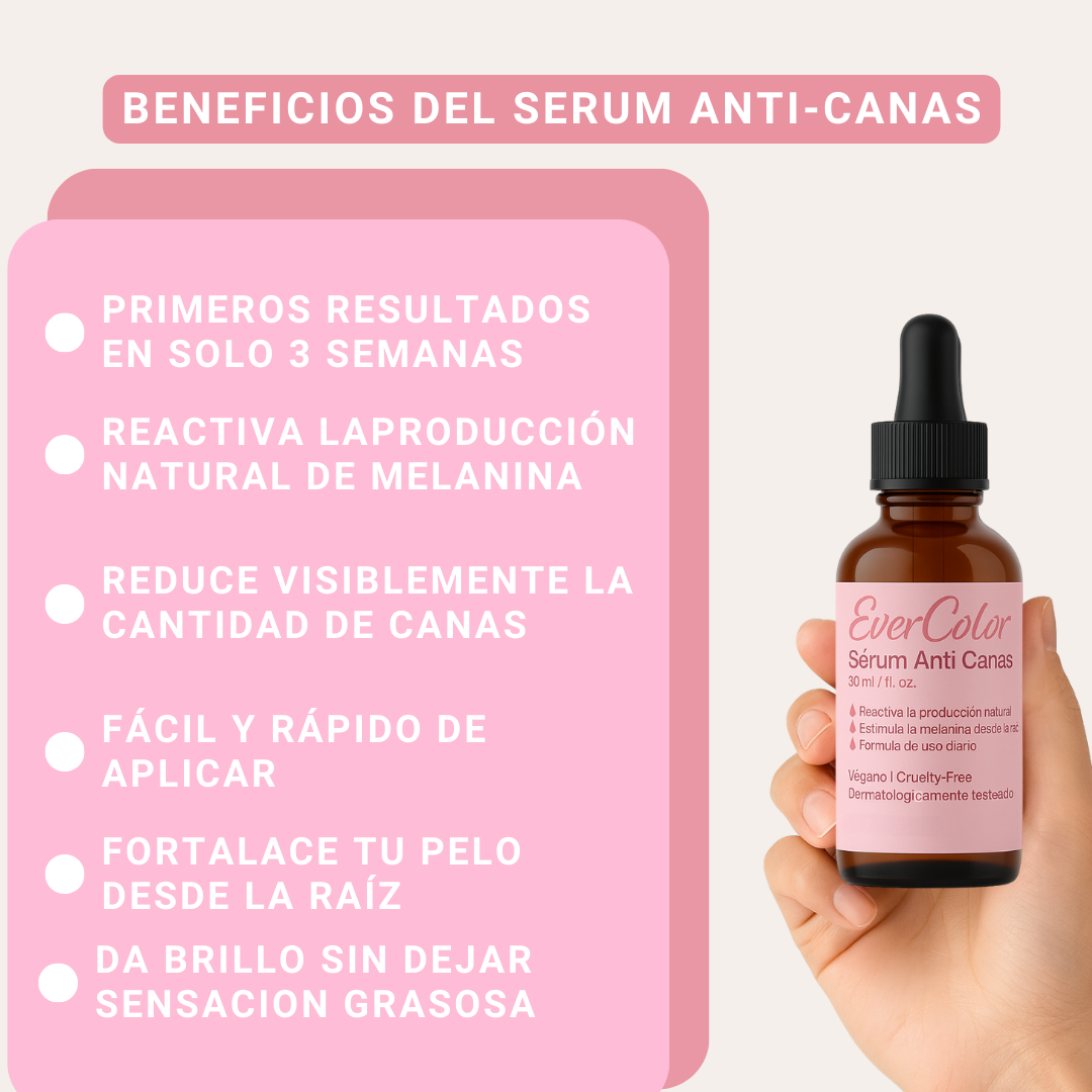 Suero Anti-Canas EVERCOLOR - ¡De Canas a Impactante! Activa Tu Tono Natural!