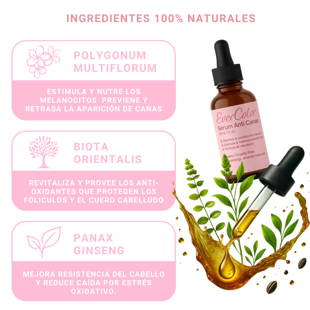 Suero Anti-Canas EVERCOLOR - ¡De Canas a Impactante! Activa Tu Tono Natural!